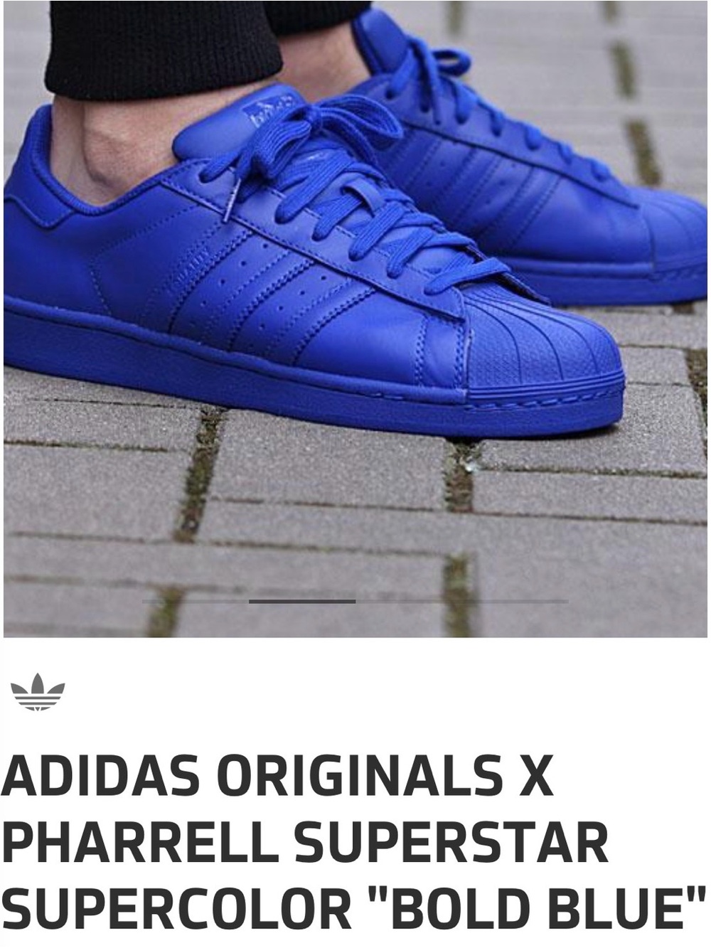 Adidas  Pharrell Williams Blue Shell-Toe Lace-Up Sneakers